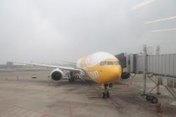 台北に到着したTZ201便